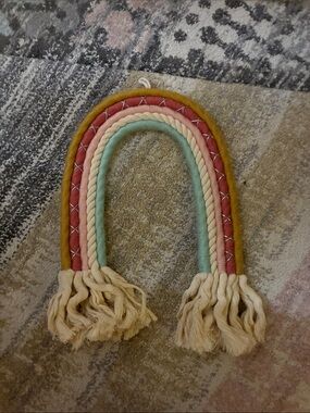 Target Multicolor Rope Rainbow Wall Hanging - Mustard, Pink, Mint, Cream